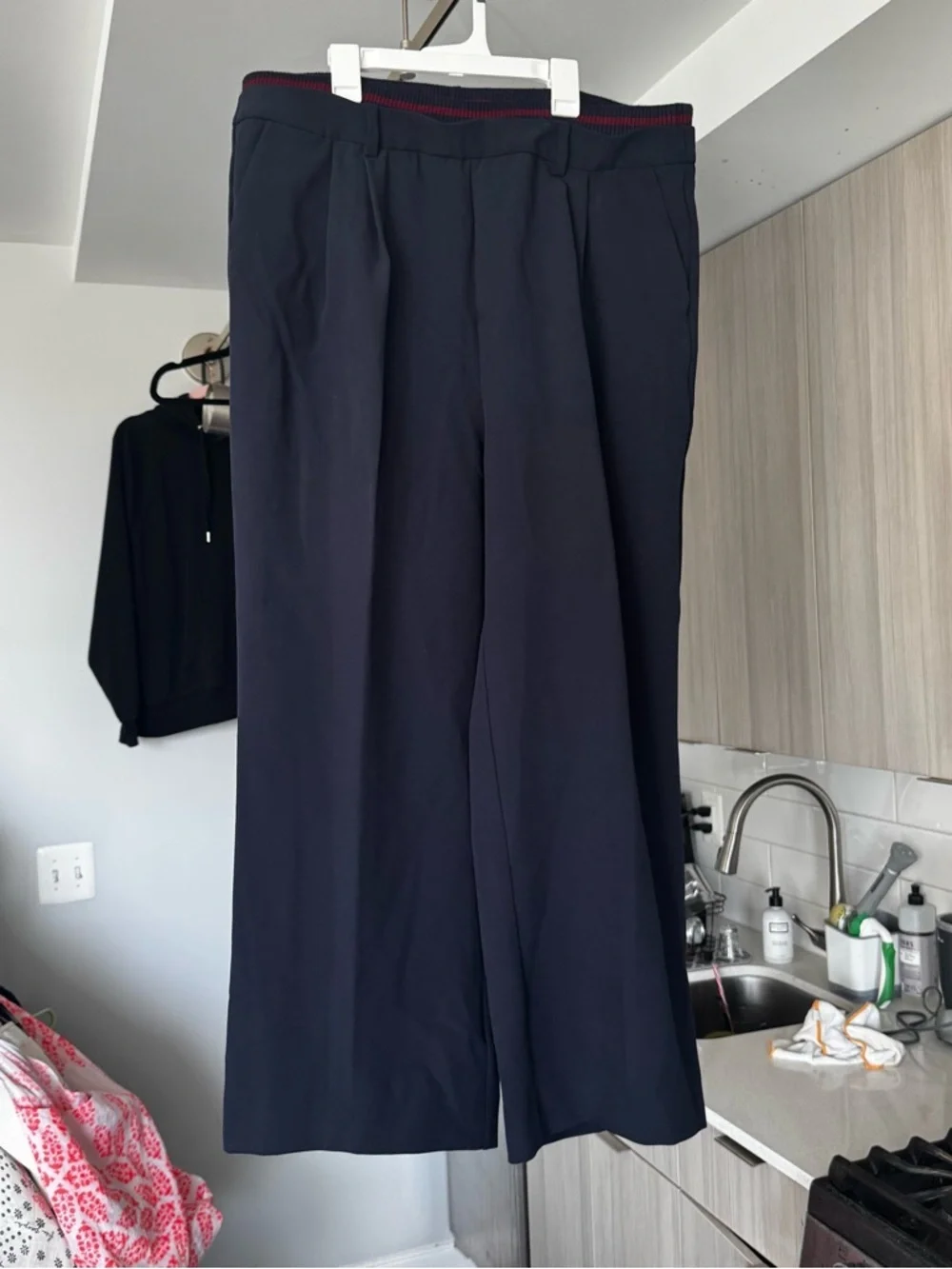 Favorite Daughter The Varsity Pant - Wide Leg XL - Navy Vino